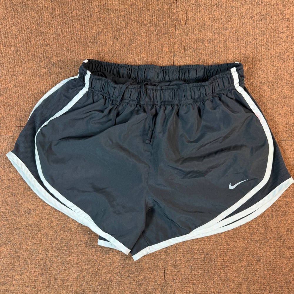 Nike DriFIT Tempo Running Shorts Womens Medium Black White Athletic Gym Training